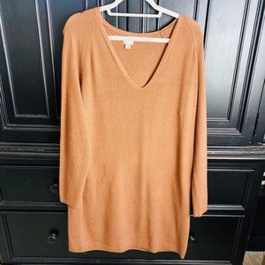 A New Day Orange Long Fit V-Neck Dress XXL